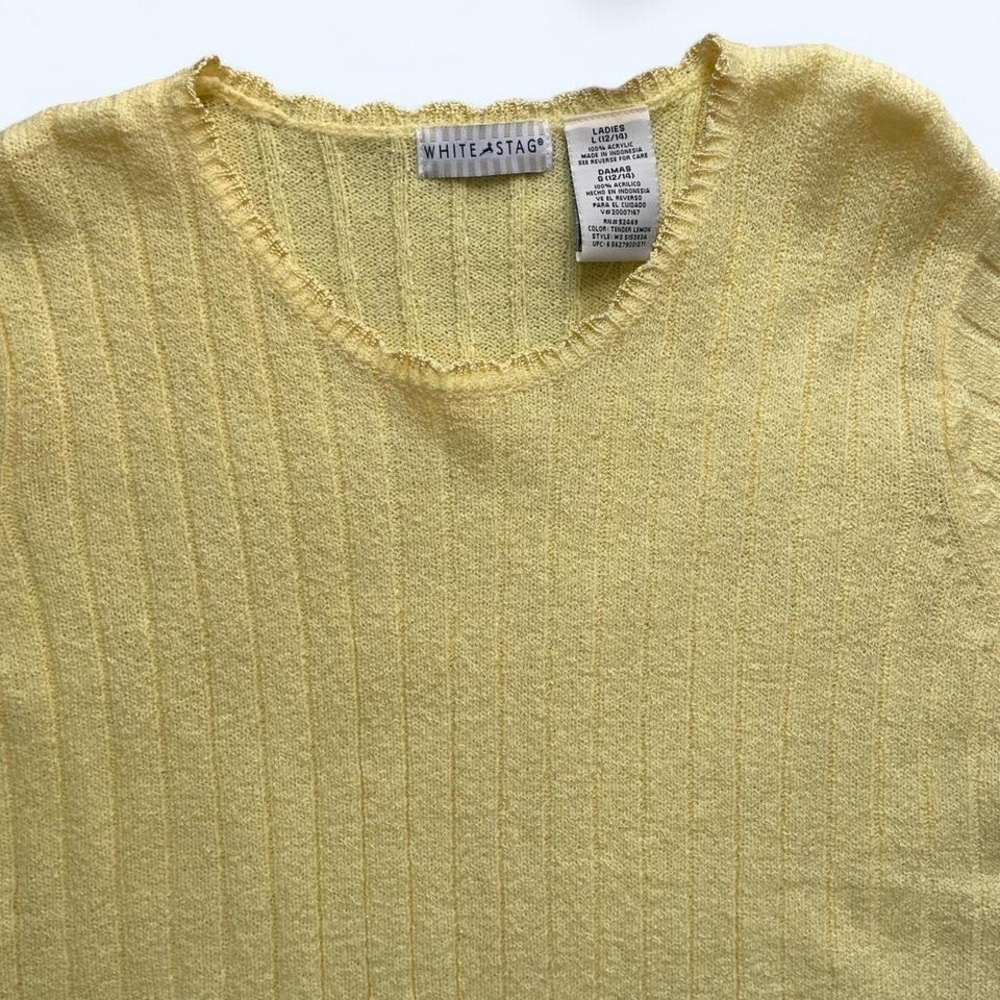 Crewneck yellow t-shirt sweater by White Stag size L - Picture 5 of 5
